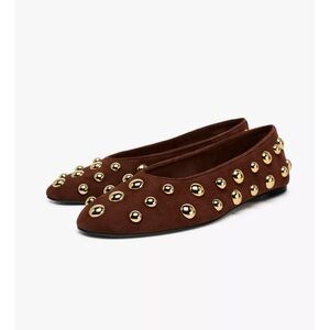 Zara Studded Leather Flats!